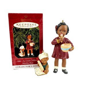 1997 Hallmark All God's Children Martha Root Ornament #2 in series w/ Bear